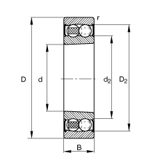 {(dio)S 2213-K-2RS-TVH-C3, (j) DIN 630 (bio)(zhn)Ҫߴ, FF 1:12ɂ(c)ܷ